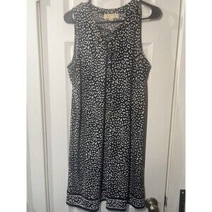 Michael Kors Women’s L Sleeveless Black White Leopard Print Dress